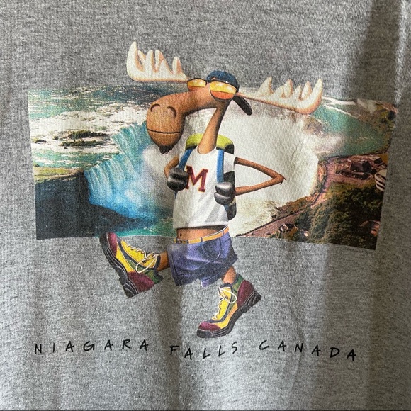 NIAGRA FALLS CANADA Grey Tee T-Shirt - Picture 4 of 7